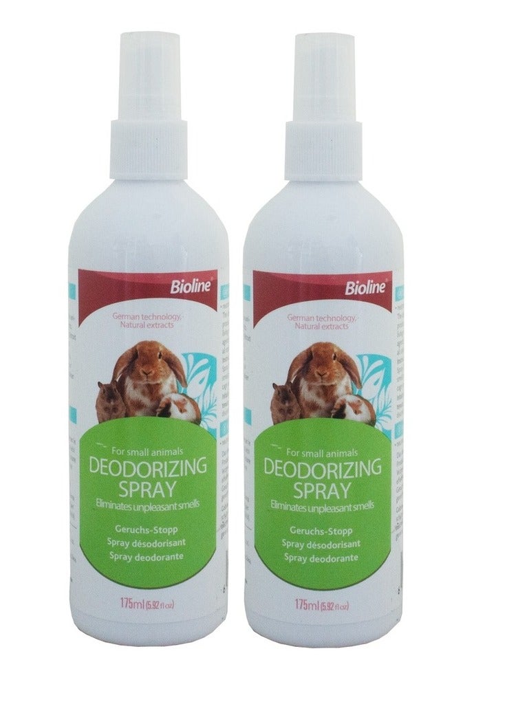 Bioline Deodorizing Spray For Small Pets Neutralizes Bad Odors 2X175ml