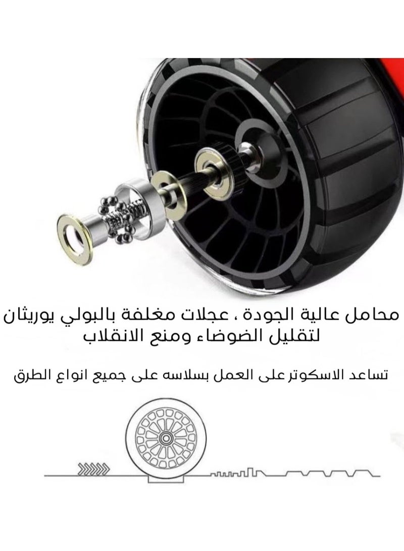 Scooter  Kids 3-Wheel Foldable Scooter with LED Light-Up Wheels – 3 Adjustable Height Levels, Wide Deck & Safe Rear Brake - Image 3