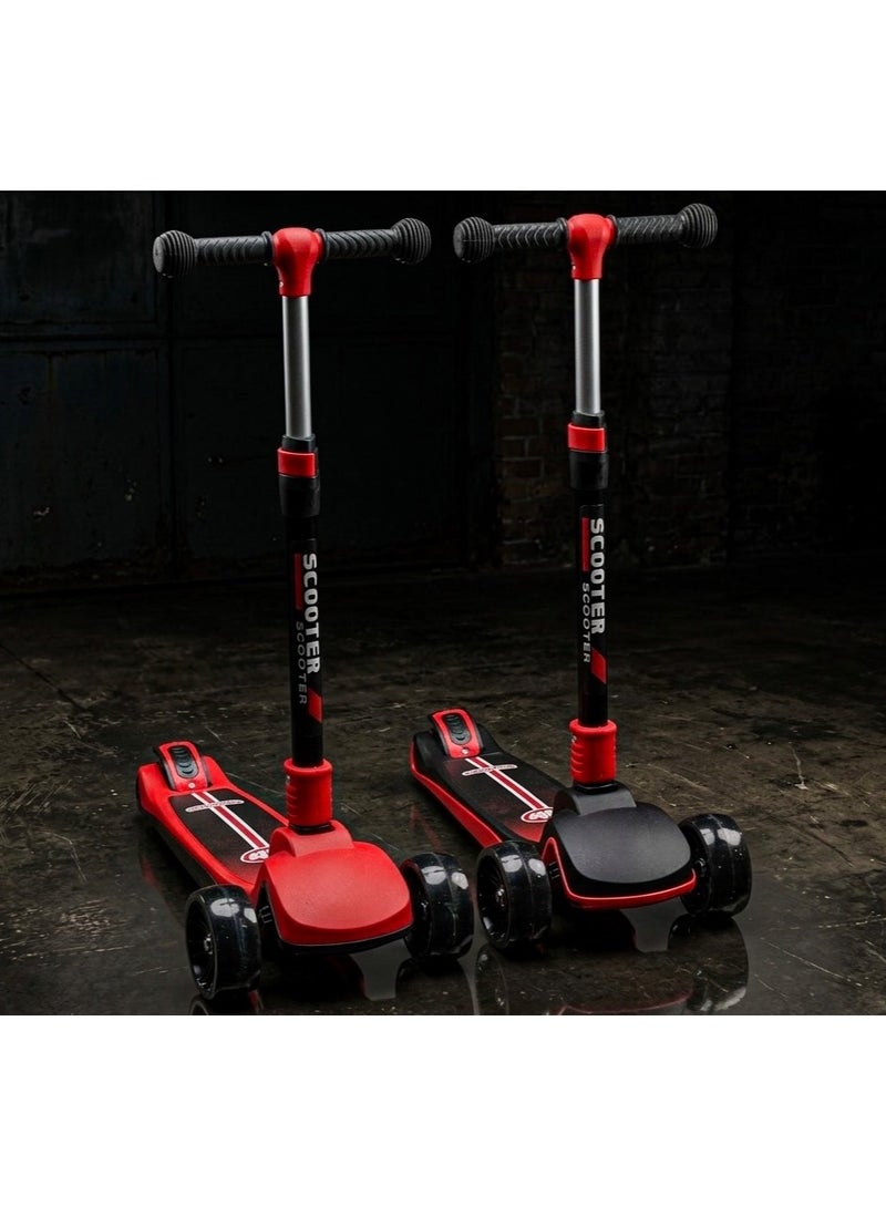 Scooter  Kids 3-Wheel Foldable Scooter with LED Light-Up Wheels – 3 Adjustable Height Levels, Wide Deck & Safe Rear Brake - Image 5