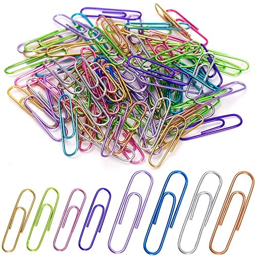 SOTMALTK Paper Clips, 200pcs Jumbo and Medium （2 inch & 1.3 inch） Colored Clip, Large PaperClips Assorted Colors Sizes, Paper Clips for Paperwork Office School and Personal Use - Image 1