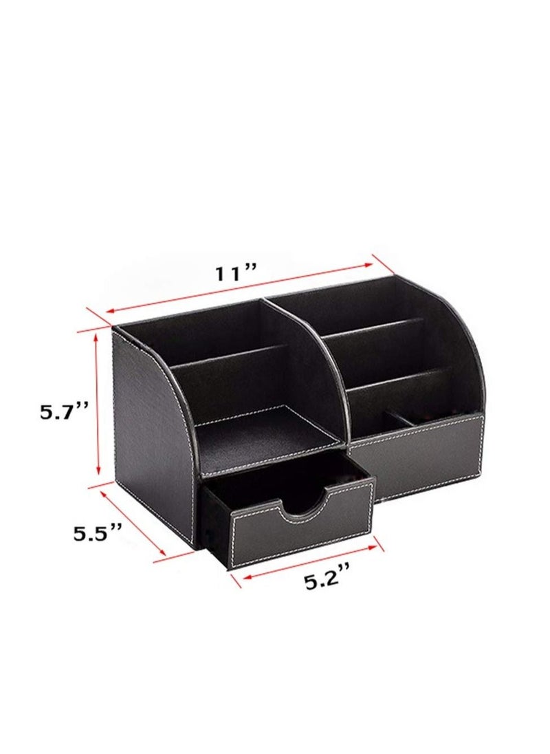 SYOSI Black Multi-Function Desk Stationery Organizer Storage Desk Organizer Multi-Function Pencil Holder Organizer  - Image 4
