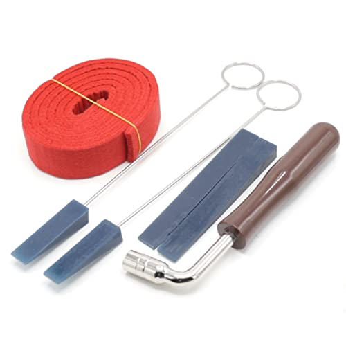 Cheerock 6pcs Piano Tuning Kit Professional Piano Tuning Tools Kit Including 1 Piano Tuning Wrench 2 Piano Mutes 2 Piano Mute With Handle & 1 Piano Felt - Image 1