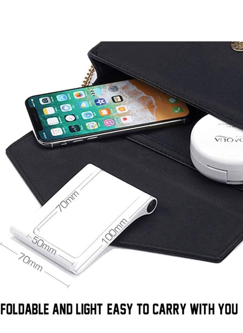 Desktop Cell Phone Holder Cradle with Protective Pads Compatible iPhone, Android Phones, E-reader and Mini-Tablet (White)