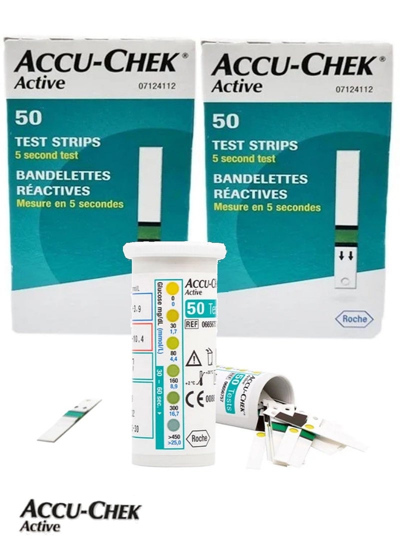 ACCU-CHECK ACTIVE - 50-Piece Accu-Check Active Blood Glucose Test Strips (2 Pack) - Image 1