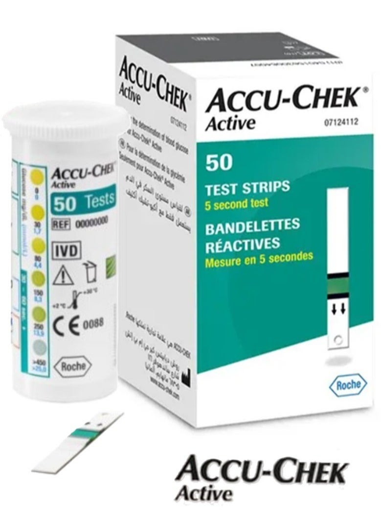 ACCU-CHECK ACTIVE - 50-Piece Accu-Check Active Blood Glucose Test Strips (2 Pack) - Image 1