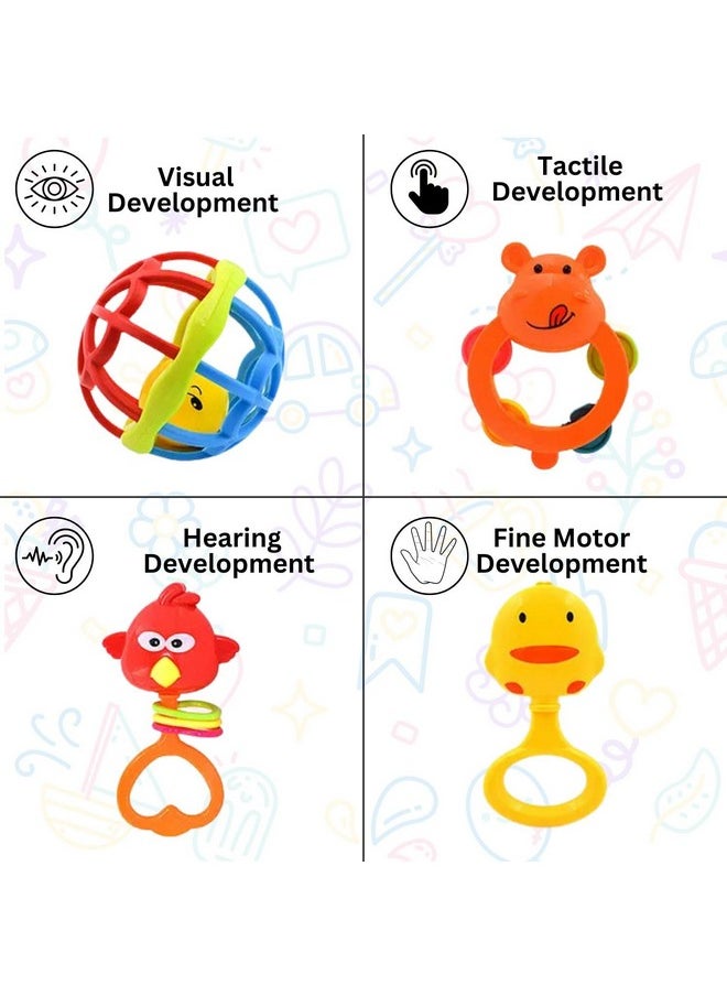 Vibgyor Vibes Lovely Attractive Colourful Non Toxic Shake & Grab Rattles For Babies,Newborns Toddlers, Infants, Child Set Of 8 Multi Color  - Image 1