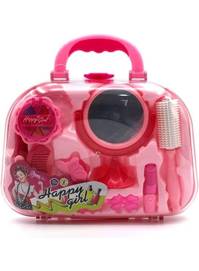 EASY FUTURE Kids Play Sets Children Makeup Tool Bag Set Girls Toys Pretend Play Including Comb Curler Mirror kit. - Image 1