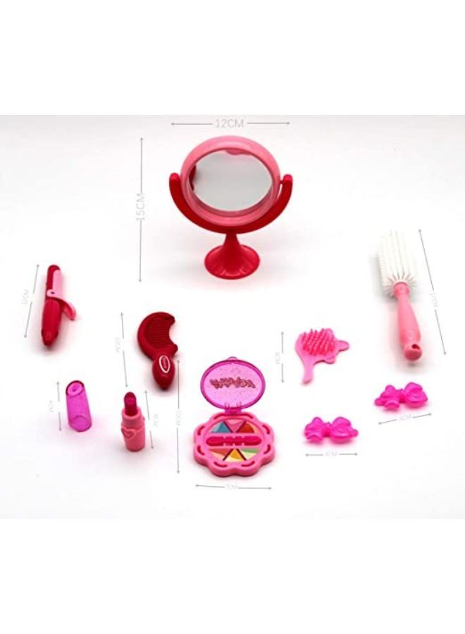 EASY FUTURE Kids Play Sets Children Makeup Tool Bag Set Girls Toys Pretend Play Including Comb Curler Mirror kit. - Image 5