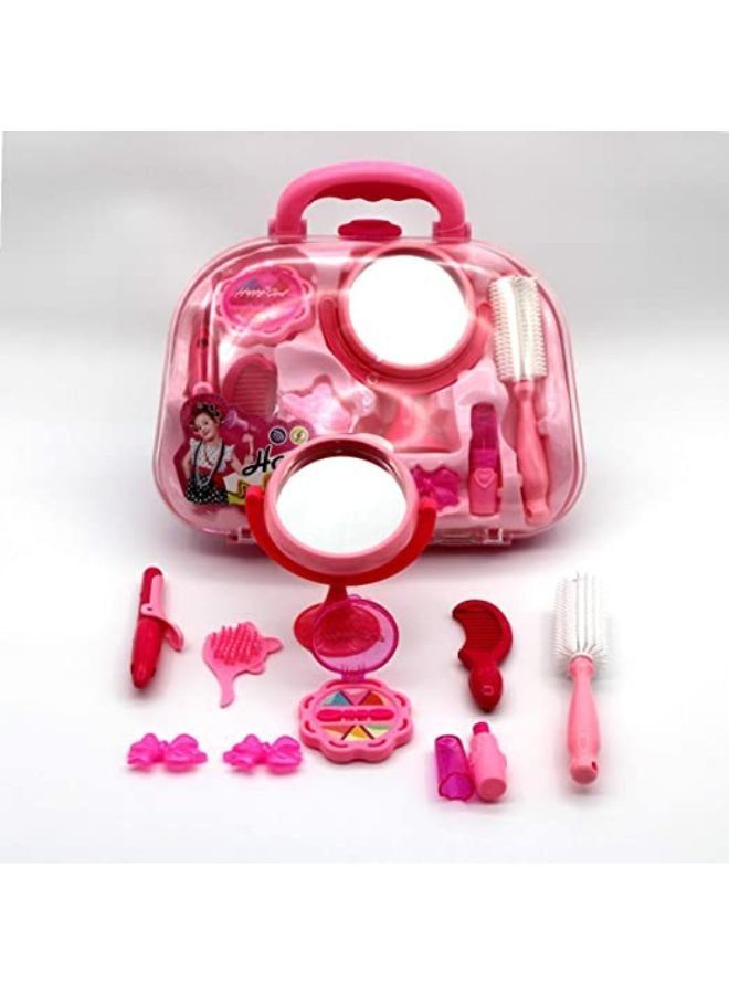 EASY FUTURE Kids Play Sets Children Makeup Tool Bag Set Girls Toys Pretend Play Including Comb Curler Mirror kit. - Image 3