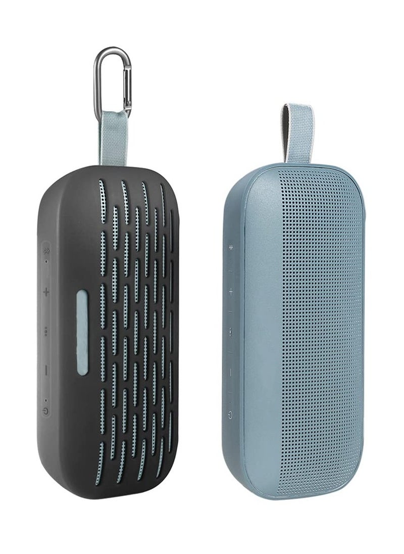 SYOSI - SYOSI  Silicone Speaker Case Cover, Compatible with New Bose SoundLink Flex Case, Protective Waterproof Soft Skin, Replacement Bluetooth Speakers Travel Carrying Case with Keychain Hook (Black) - Image 1