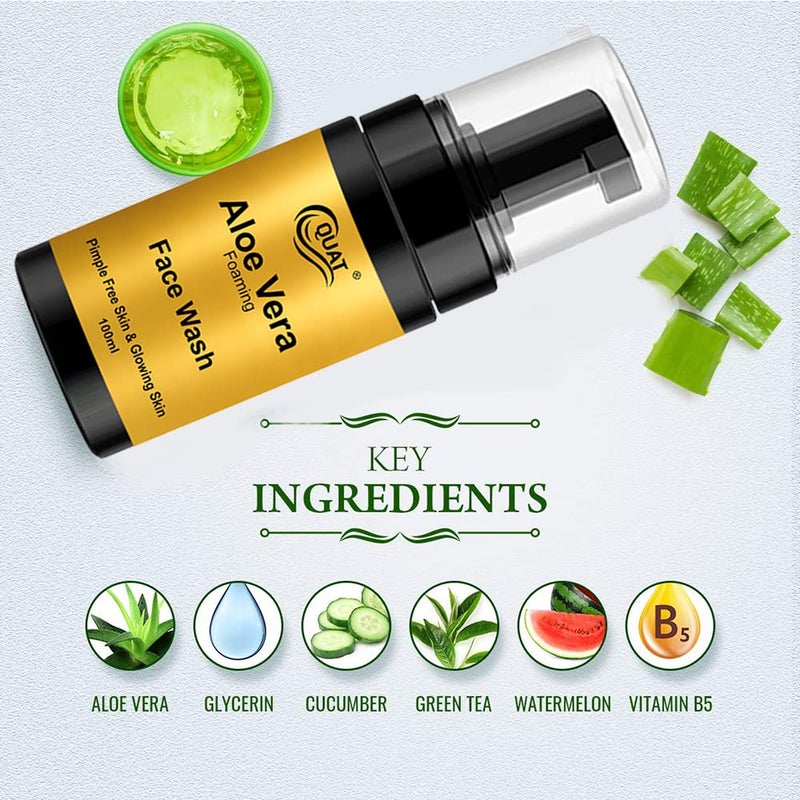 QUAT Aloevera foaming facewash for pimple free and glowing skin Face Wash 100 ml - Image 2