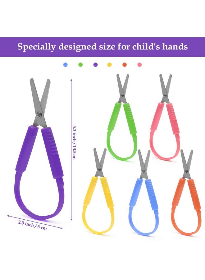 Windspeed 6Pcs Loop Scissors For Kids Windspeed Spring Scissors Mini Training Loop Scissors Loop Scissors Colorful Grip Scissors Loop Handle With Easyopen Squeeze Handles For Special Needs And Elderly  - Image 2