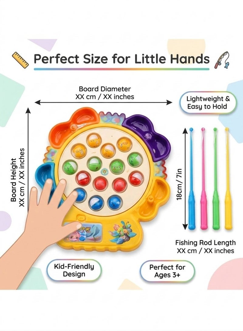 طلال مجموعة ألعاب صيد الأسماك المغناطيسية للأطفال - لعبة صيد أسماك ملونة مع 4 صنارات صيد مغناطيسية، لعبة مونتيسوري تعليمية للأطفال الصغار، لعبة لوحية تفاعلية للأولاد والبنات، هدية تعليمية - Image 4