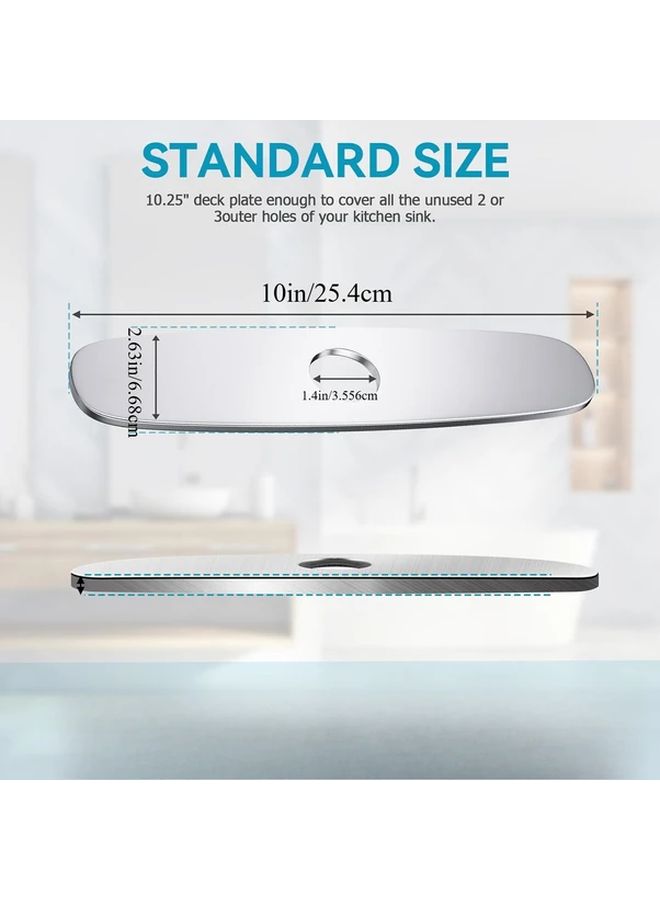 Chrome Stainless Steel Single Hole Faucet Cover Plate 10 Inch Deck Mount Water Safe Durable - Image 2