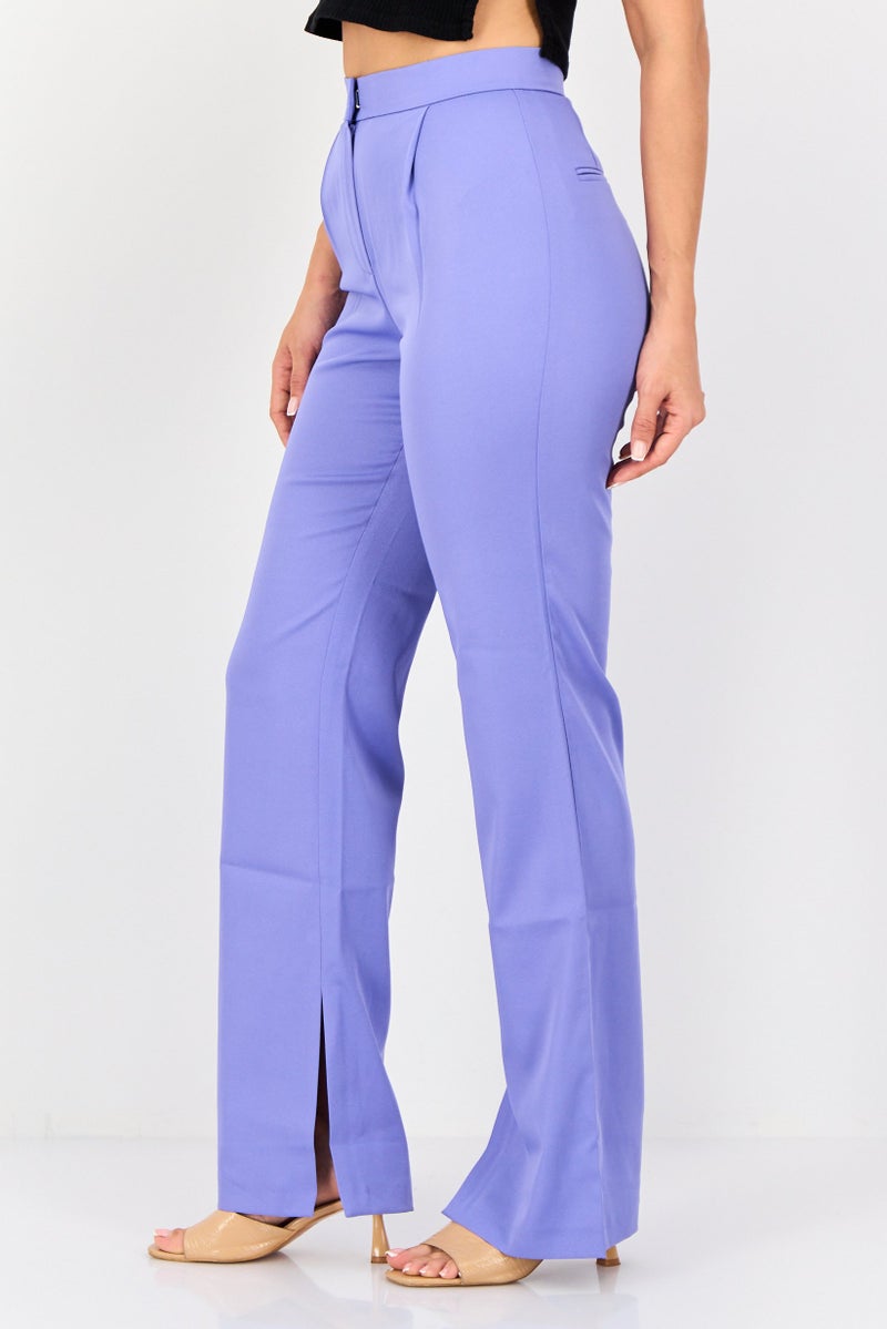 Lichi Women Regular Fit Solid Palazzo Pants, Light Purple - Image 2