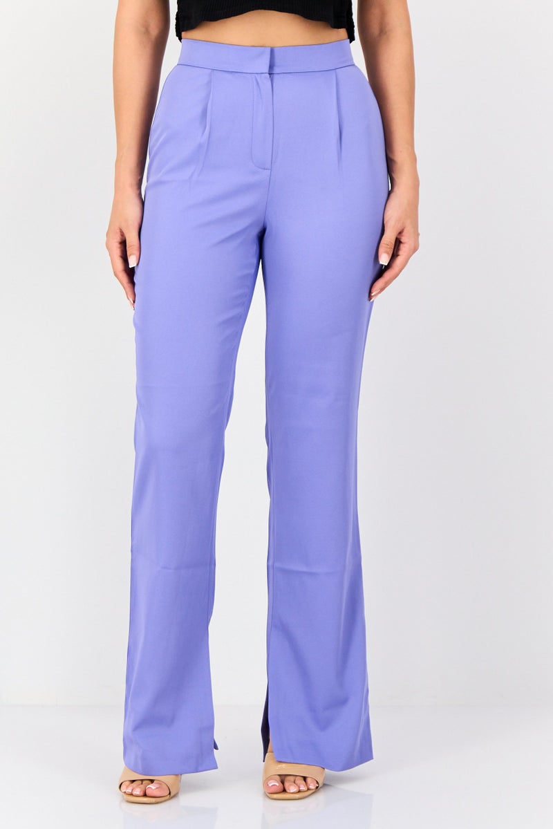 Lichi Women Regular Fit Solid Palazzo Pants, Light Purple - Image 1