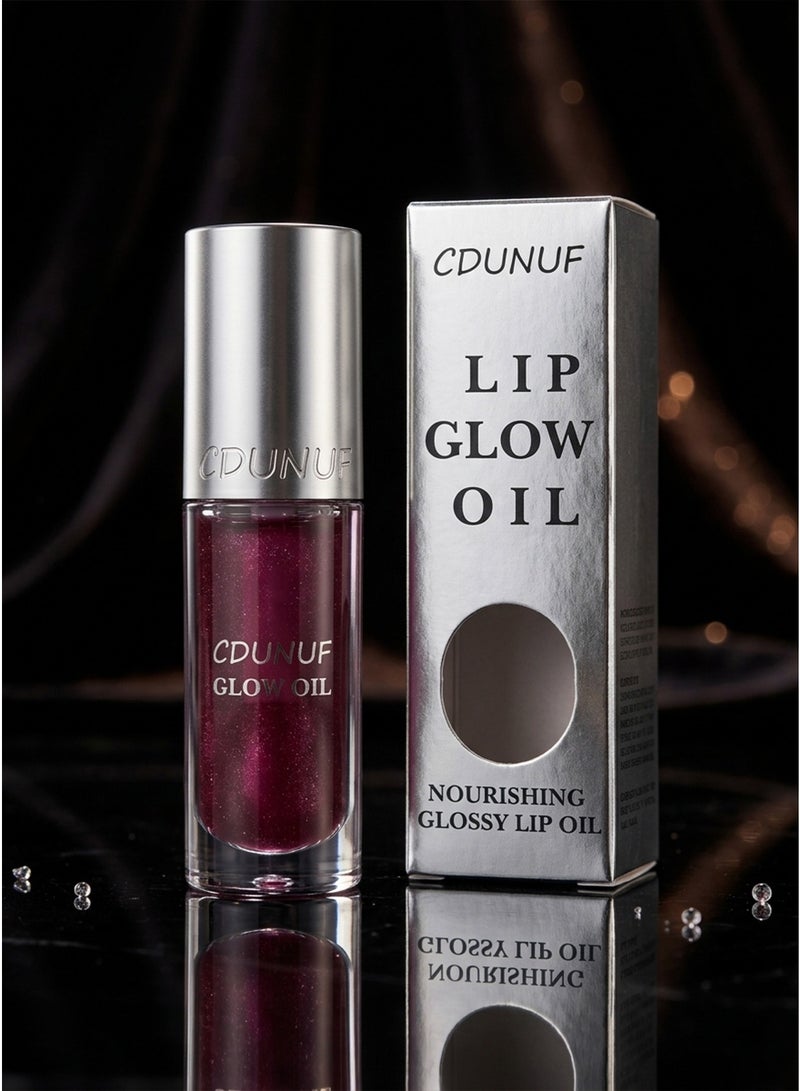 DUNUF Nourishing & Glossy Lip Oil – Hydrating Lip Glaze for Dry Lips – Non-Sticky High-Shine Finish with Raspberry Extract & Cherry Seed Oil - Image 3
