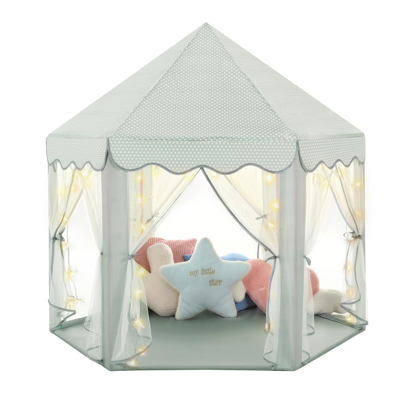 Monobeach Princess Tent Girls Celadon Large Playhouse Kids Castle Play Tent with Star Lights Gift Toy for Children Indoor and Outdoor Games 55 x 53 DxH - Image 3