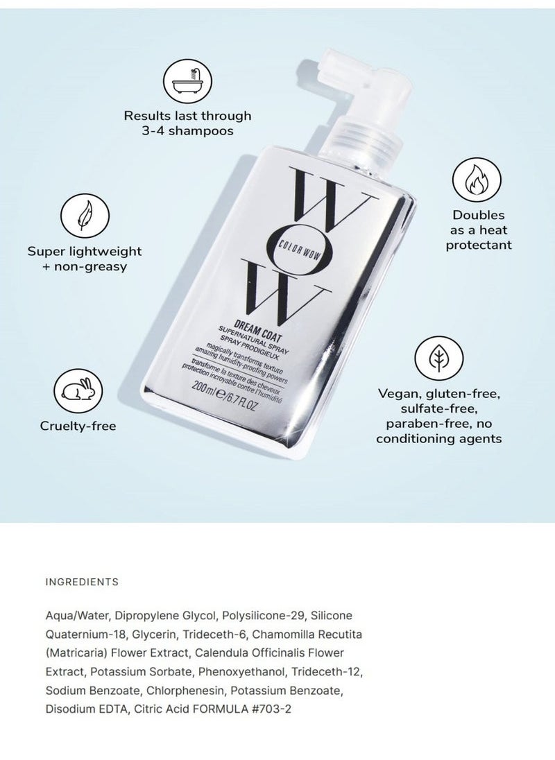 Color Wow Dream Coat Supernatural Spray - Keep Your Hair Frizz-Free and Shiny No Matter the Weather with Award-Winning Anti-Frizz Spray  - Image 5