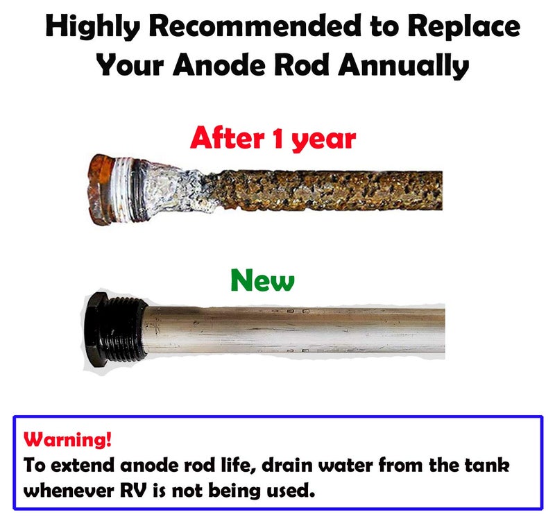 Diximus RV Water Heater Anode Rod - Magnesium Anode Rod 9.25''Long & 3/4'' Thread - Long Lasting Tank Corrosion Protection Compatible with Suburban and Mor-Flo Water Heater Tanks - Image 5