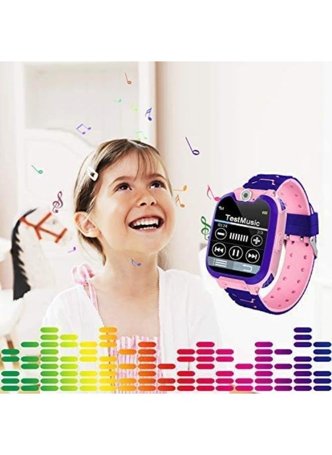 Nabi - Kids Smart Watch Phone Music Smart Wrist Watch for 3-12 Year Old Boys Girls with Camera Sim Card Slot Touch Screen Game Watch Outdoor Activities Toys Childrens Day Gift (Pink) - Image 1