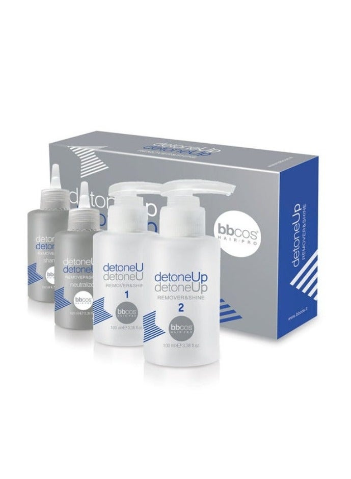 BBCOS - DetoneUp Hair Color Remover & Shine Kit - 4 x 100ml - Image 1