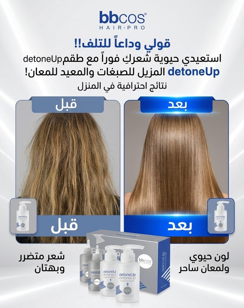 BBCOS - DetoneUp Hair Color Remover & Shine Kit - 4 x 100ml - Image 2