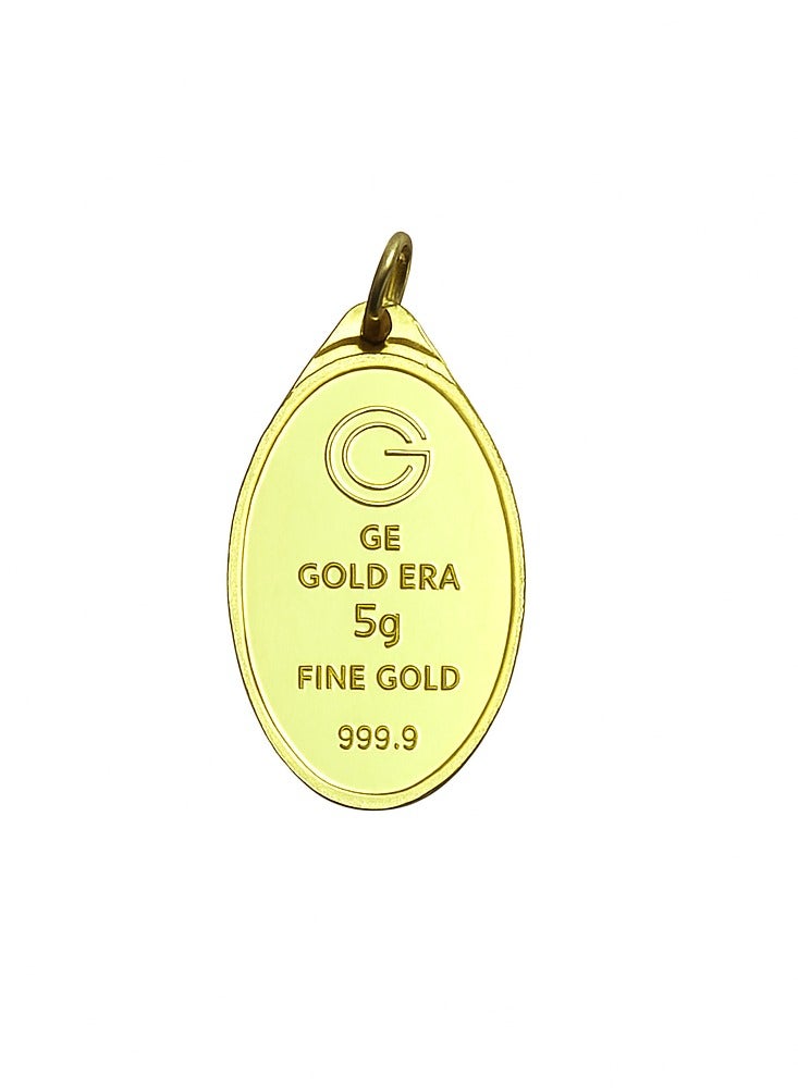 Gold Era Gold Era 5g 24K (999.9) Pure Gold Pendant – Jesus Face Engraving – Religious Jewelry for Christians & Gifting  - Image 2