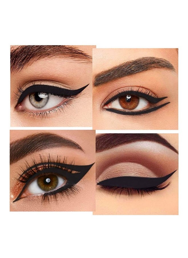 evpct evpct 2Pcs Black Gel Lipstick Eyeliner Pencils Pen Eye Black Face Paint Stick Long Wear Gel Natural Black Eyeliner Cream Waterproof Smudge Proof Smokey Eye Liners Crayon Halloween Makeup lapiz de ojos  - Image 5