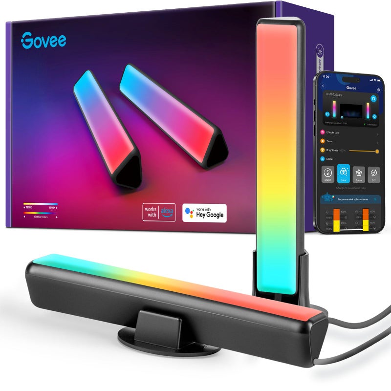 Govee Smart LED Light Bars, Work with Alexa and Google Assistant, RGBICWW WiFi TV Backlights with Scene and Music Modes for Gaming, Pictures, PC, Room Decoration - Image 1