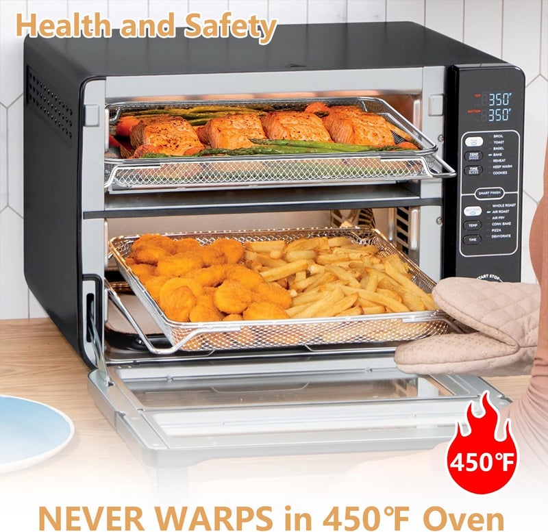 DEMEDO Replacement Air Fryer Basket for Ninja DCT401 DCT451 DCT402BK Double Oven, Stainless Steel Air Fryer Basket for Ninja 12-in-1 Toaster Oven, Mesh Basket for Ninja Smart Convection Oven Accessories - Image 3