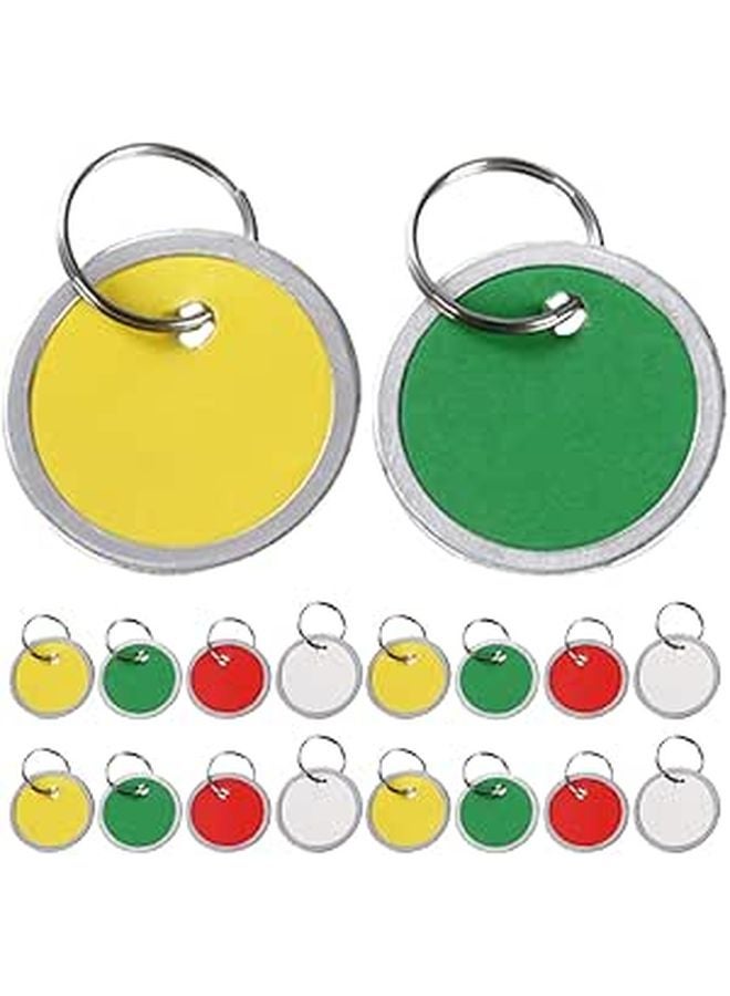 50 Pieces Colorful Round Luggage Tags With Rings Portable Keychain Labels For Travel - Image 1