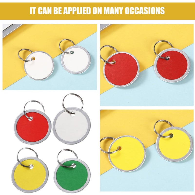50 Pieces Colorful Round Luggage Tags With Rings Portable Keychain Labels For Travel - Image 4