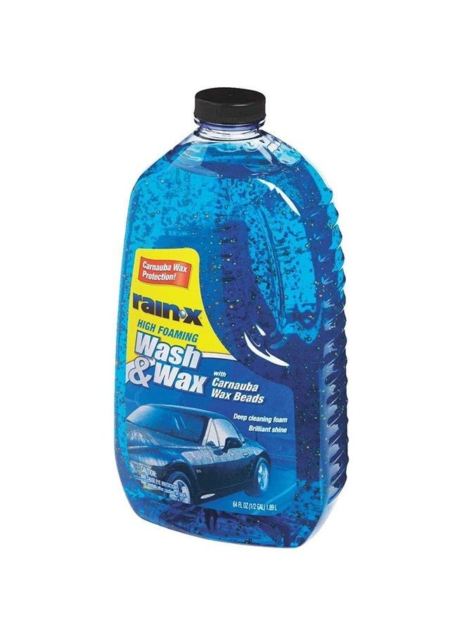 Rain-X - Rain-X High Foaming Wash & Wax With Carnauba Wax Beads Car Cleaner Solution, Deep Cleaning Foam Brilliant Shine 1.89 L - Image 1