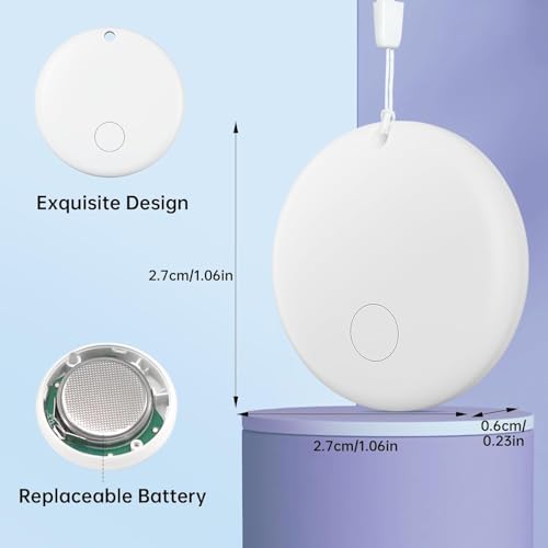 PEATOP Item Finders 2 Pack, Bluetooth Luggage Tracker. Works with Apple Find My (iOS Only), Item Locator for Key, Luggage, Backpack, Wallet, IP67 Waterproof, White - Image 4
