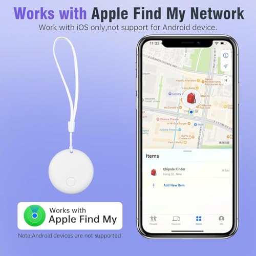 PEATOP Item Finders 2 Pack, Bluetooth Luggage Tracker. Works with Apple Find My (iOS Only), Item Locator for Key, Luggage, Backpack, Wallet, IP67 Waterproof, White - Image 3