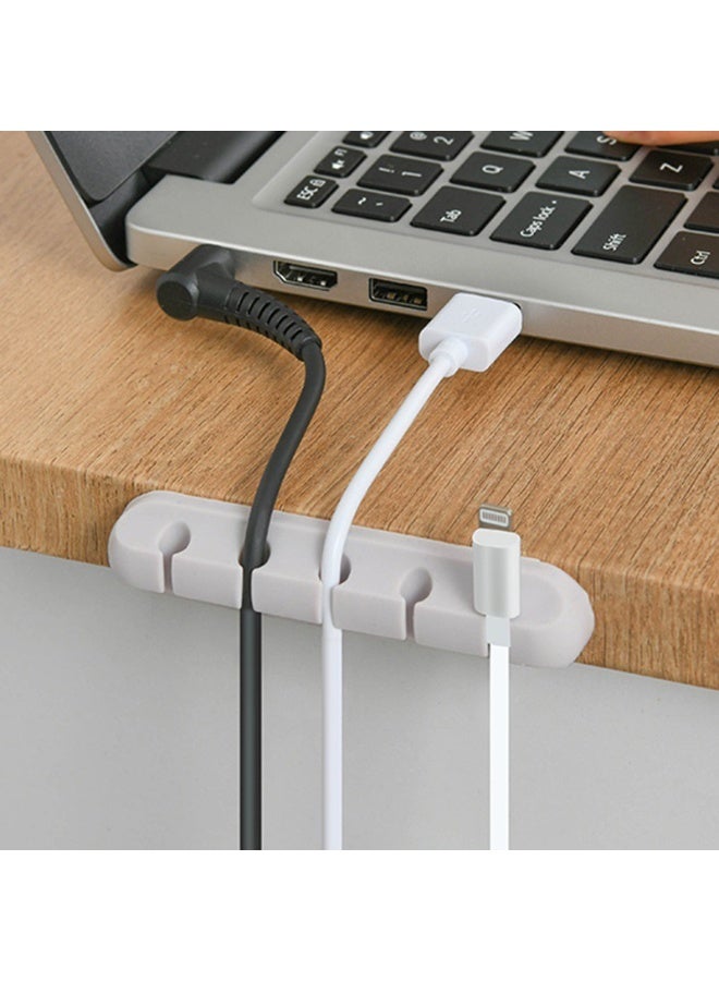 5-Pack Cable Clips, White Self-Adhesive Cord Organizers, Perfect for Desk, Nightstand, Phone Charger, Computer, TV, Home & Office Cable Management (1, 1, 3, 5, 7 Slots) - Image 2