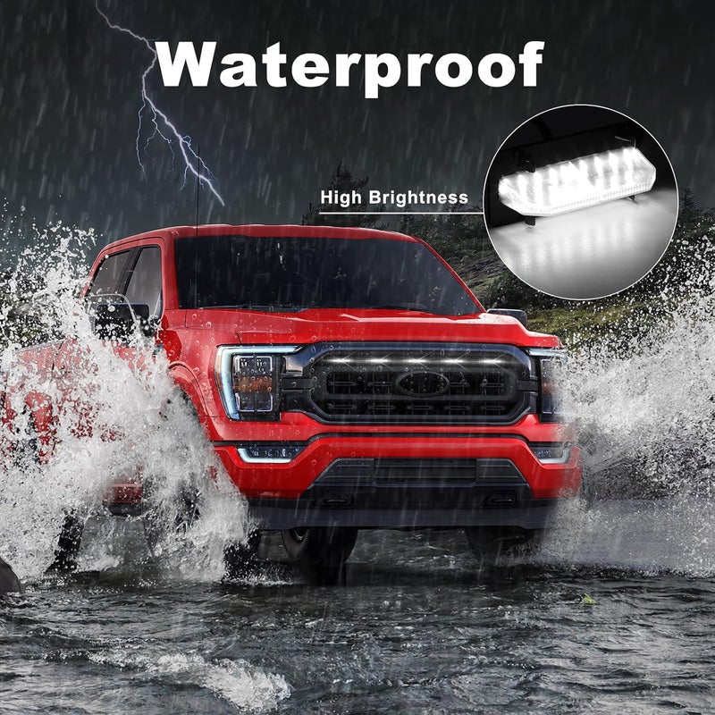 FICOLPO أضواء الشواية LED من FICOLPO 5 قطع لسيارة فورد F150 XL/XLT/XLT سبورت 2021-2023 - أضواء شواية أمامية بيضاء مع فيوز وهارنس - Image 2