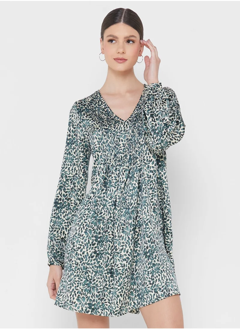 VERO MODA Balloon Sleeve Printed Dress