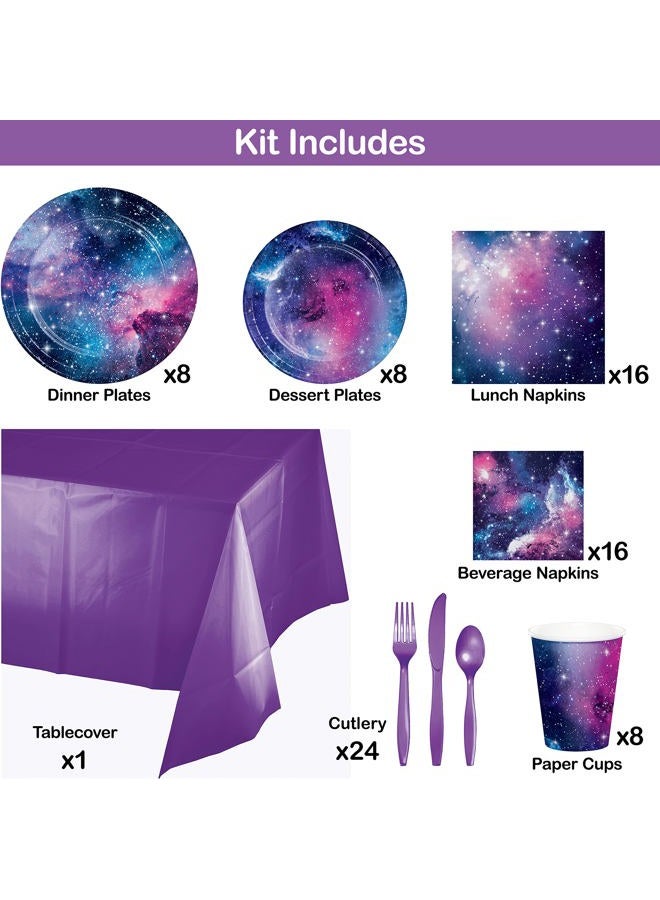 CREATIVE CONVERTING Galaxy Party Birthday Party Supplies Kit, Serves 8 - Image 2