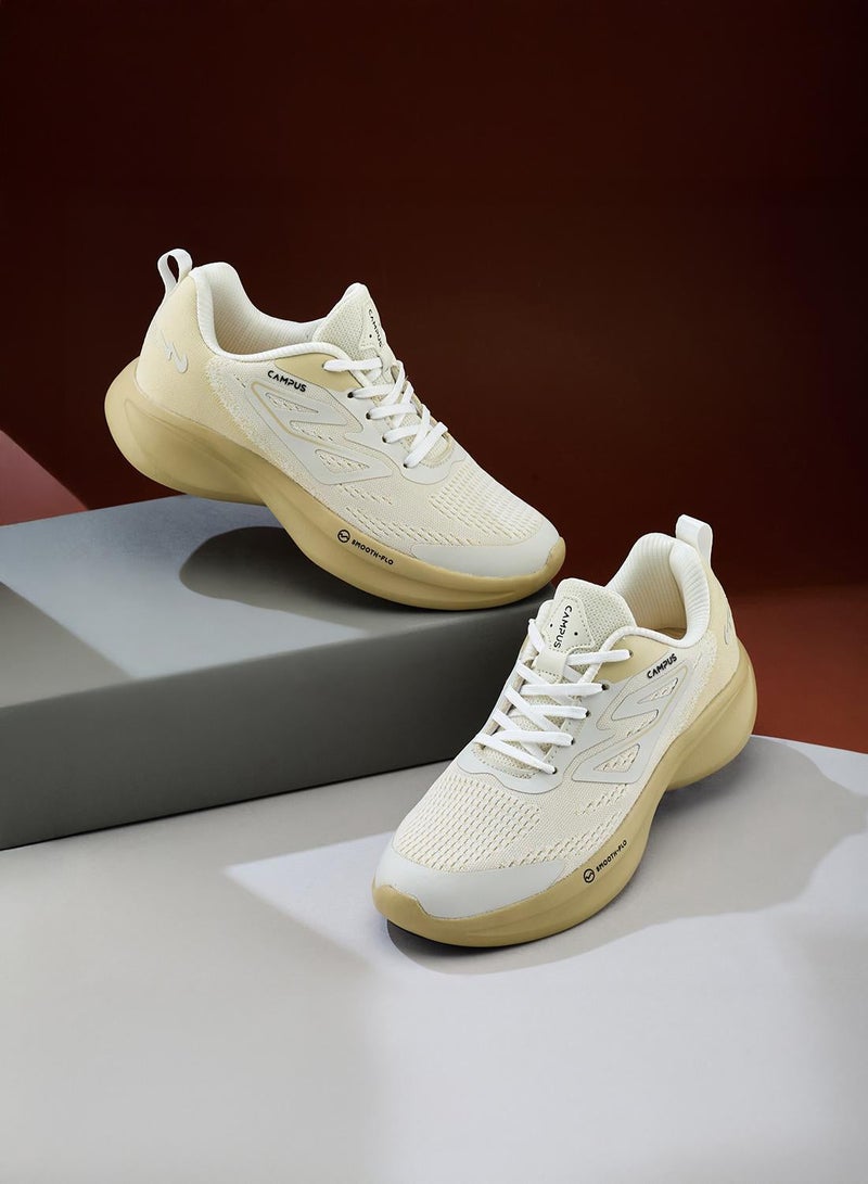 كامبس أحذية رياضية نسائية بيضاء مريحة منخفضة الرقبة بتصميم أحادي اللون أنيق يلفت الأنظار فورًا - Image 1