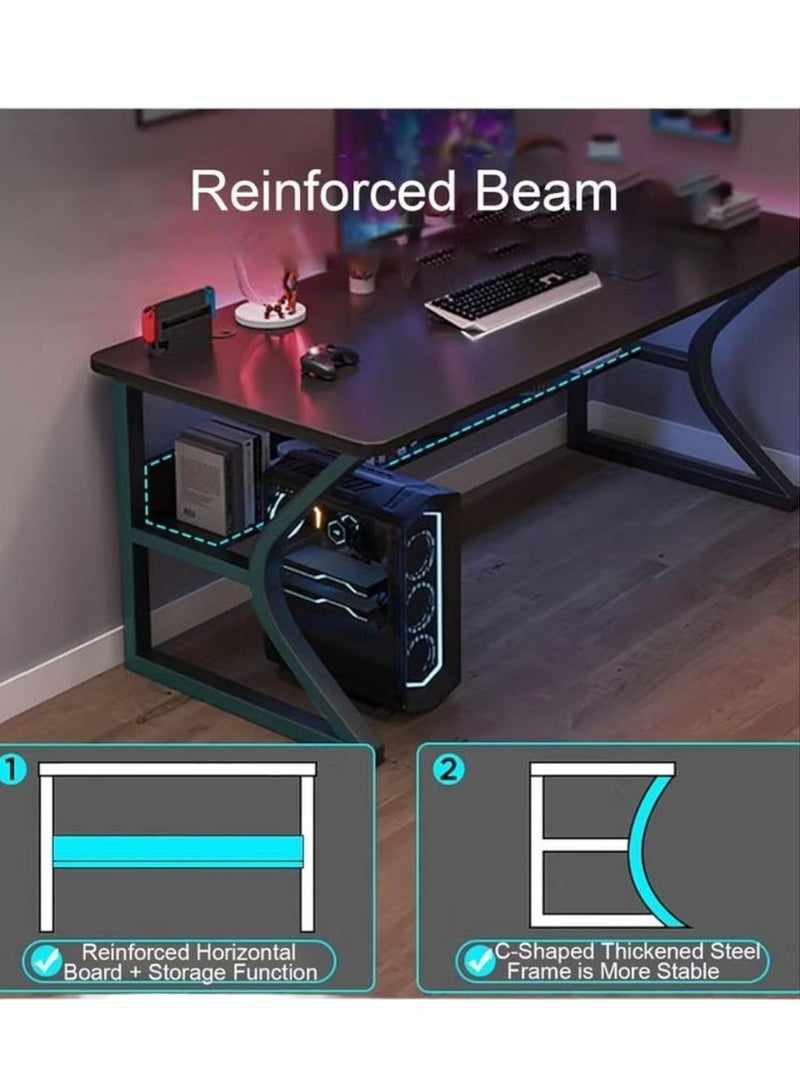 إكسبرت مكتب الكمبيوتر مكتب الدراسة مكتب المنزل الحديث مكتب الكمبيوتر للعمل الكتابة دراسة الألعاب غرفة نوم طاولة الكمبيوتر محطة العمل التنفيذية للمكتب المنزلي 120 * 60 سم (أسود)EI-206 - Image 2
