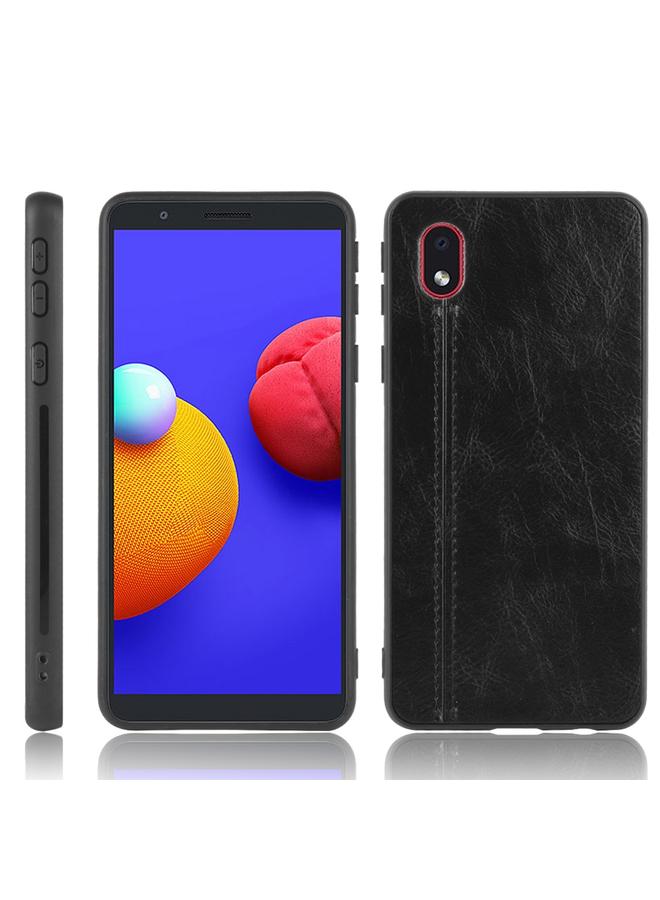 Case For Samsung Galaxy A01 Core / M01 Core Shockproof Sewing Cow Pattern Skin PC + PU + TPU Case