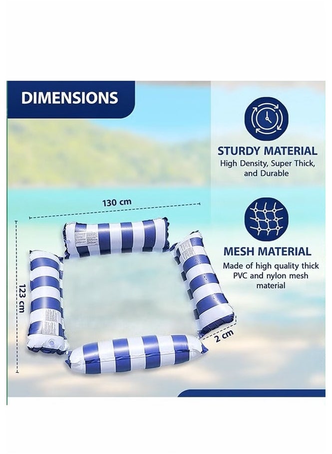 Swimming Pool Floats, 4-in-1 Adults Pool Float & Water Hammock with Air Pumps, Multi-Purpose, Inflatable Pool Floats for Adults Blue