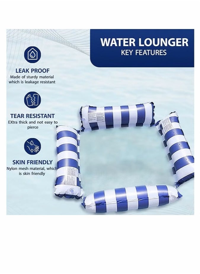 Swimming Pool Floats, 4-in-1 Adults Pool Float & Water Hammock with Air Pumps, Multi-Purpose, Inflatable Pool Floats for Adults Blue