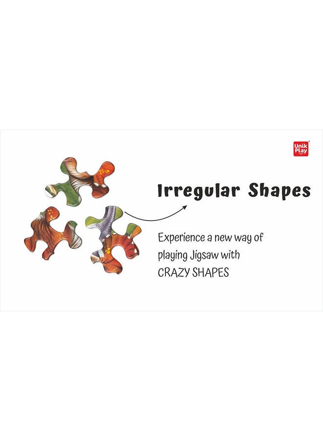 UnikPlay Go Crazy Jigsaw Puzzle For Kids And Adults, Attractive Cartoon Print Puzzle With 2 Puzzle Trays For Age 6 To 99 Years-90 Pcs-(Farm Friends) Dino - Image 5