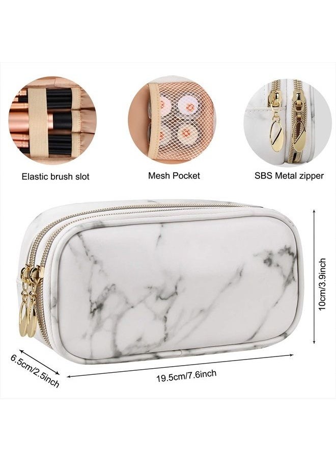 MONSTINA Makeup Bag for Women,Pouch Bag,Makeup Brush Bags Travel Kit Organizer Cosmetic Bag (cwhite)  - Image 4