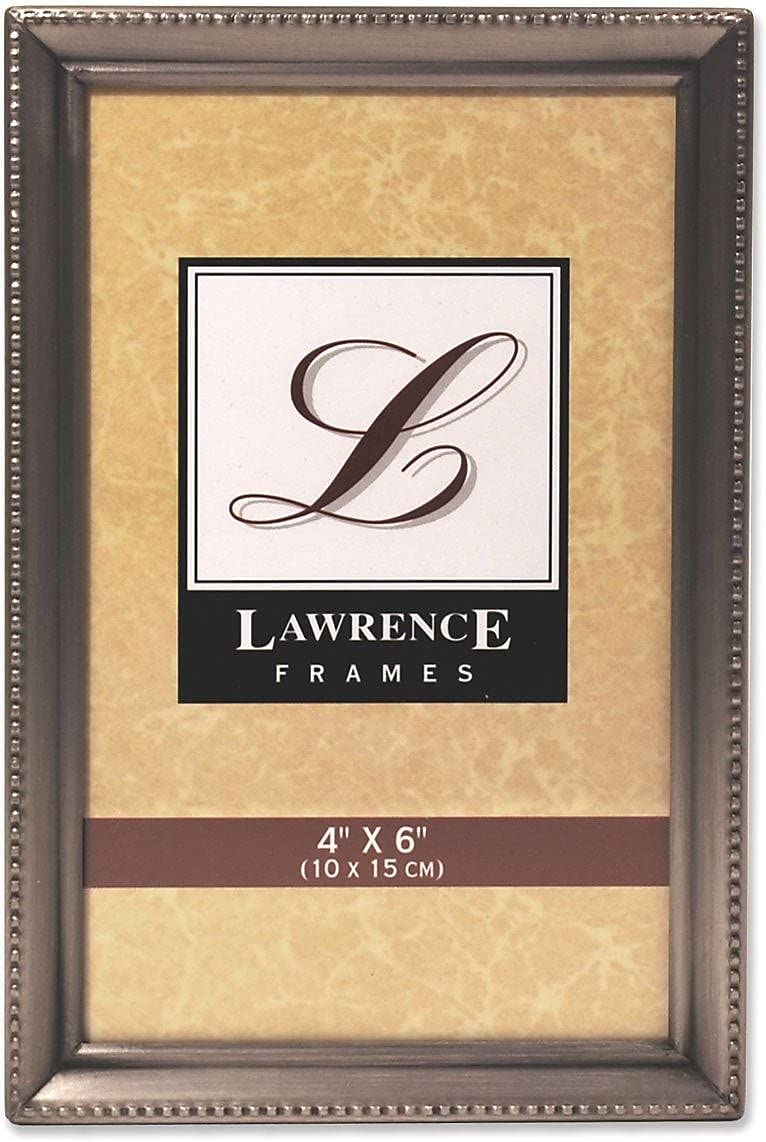 Lawrence Frames 11546 Antique Pewter 4x6 Picture Frame - Bead Border Design - Image 1
