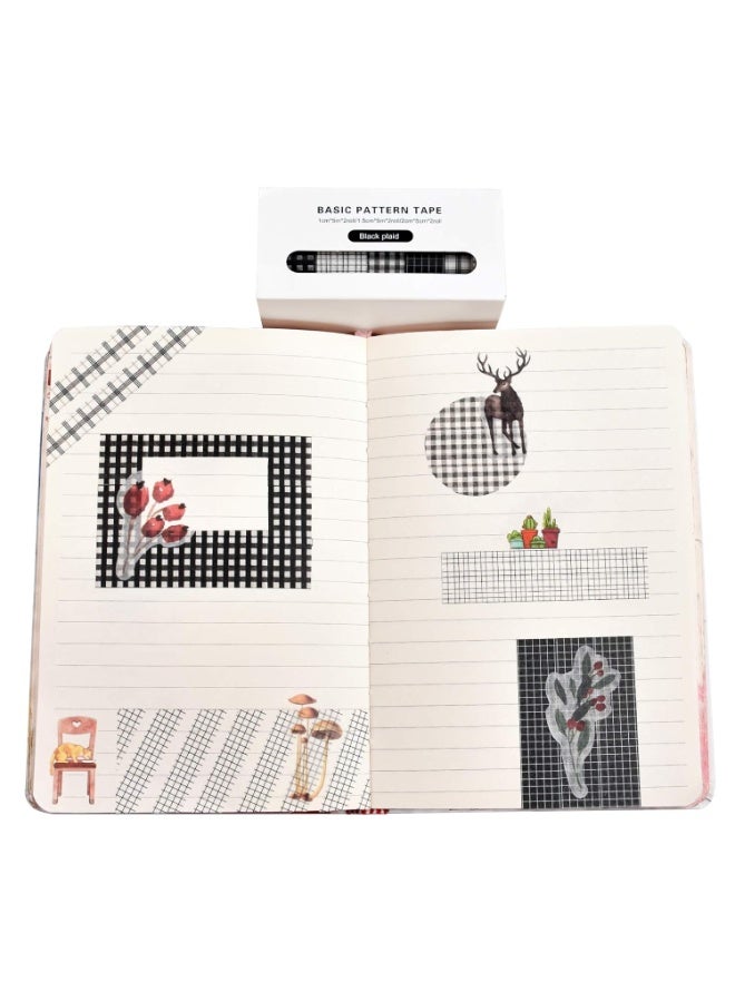 Washi Tape Set, 6 Rolls 16.4ft Long Black Texture Star Moon Decorative Washi Masking Tapes for Scrapbooking, DIY, Craft, Planners, Scrapbooking, Gift Wrapping - Image 4