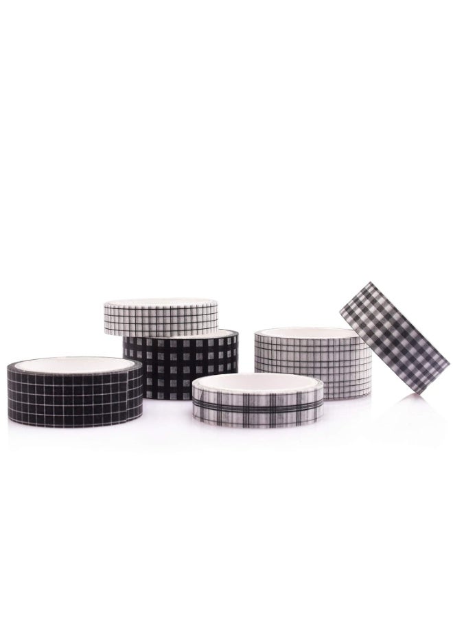 Washi Tape Set, 6 Rolls 16.4ft Long Black Texture Star Moon Decorative Washi Masking Tapes for Scrapbooking, DIY, Craft, Planners, Scrapbooking, Gift Wrapping - Image 3